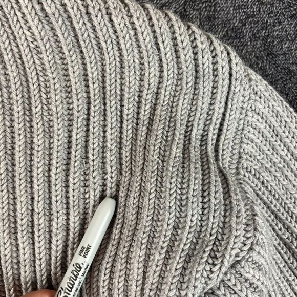 Nicole Farhi Chunky Knitted 100% Wool Hoodie Full Zip Gray Jacket Men's M* - Picture 13 of 16